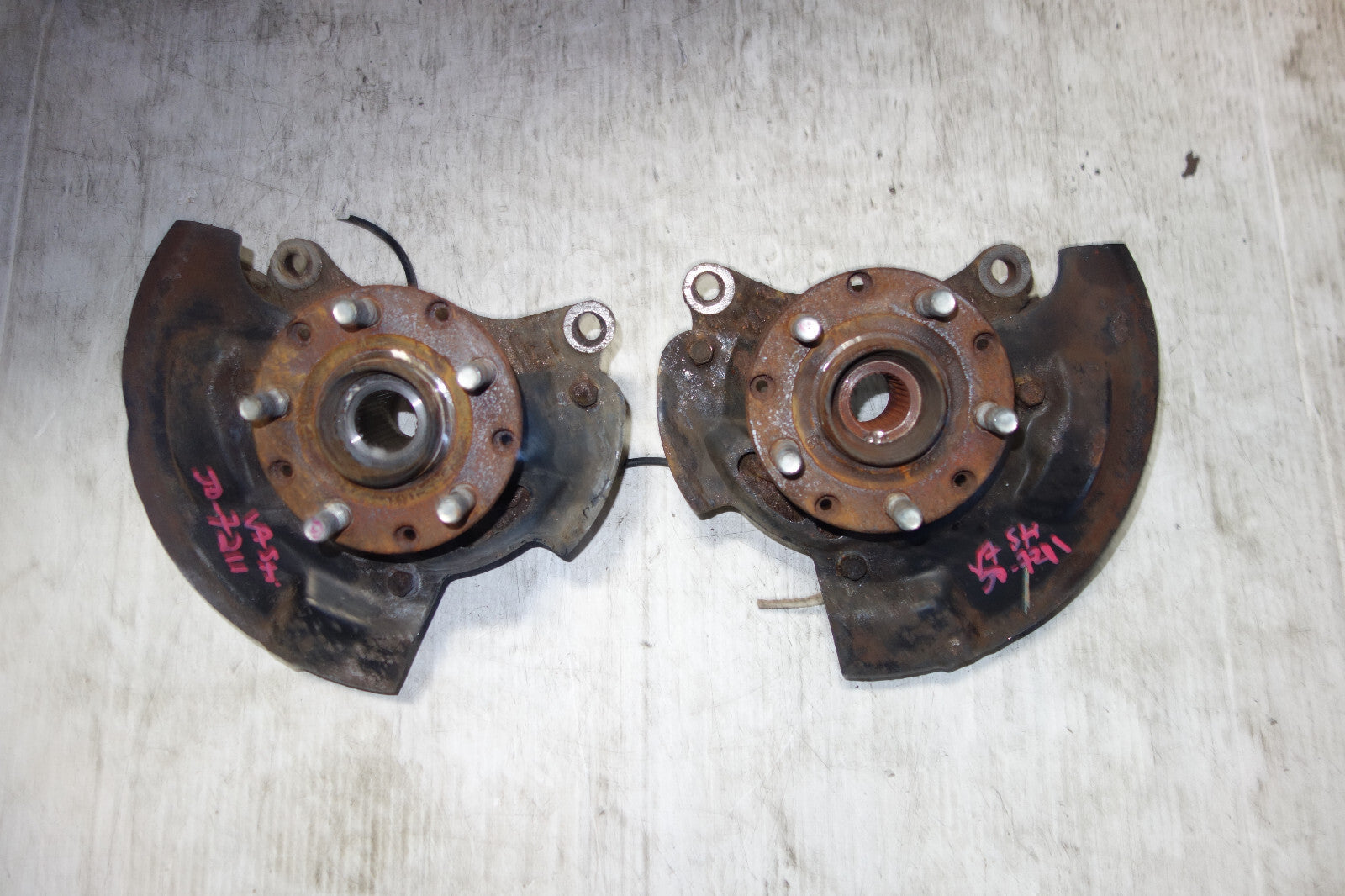 2003-2008 JDM Subaru Forester Front Spindles Hubs Knuckles Bearings 5X100 STi