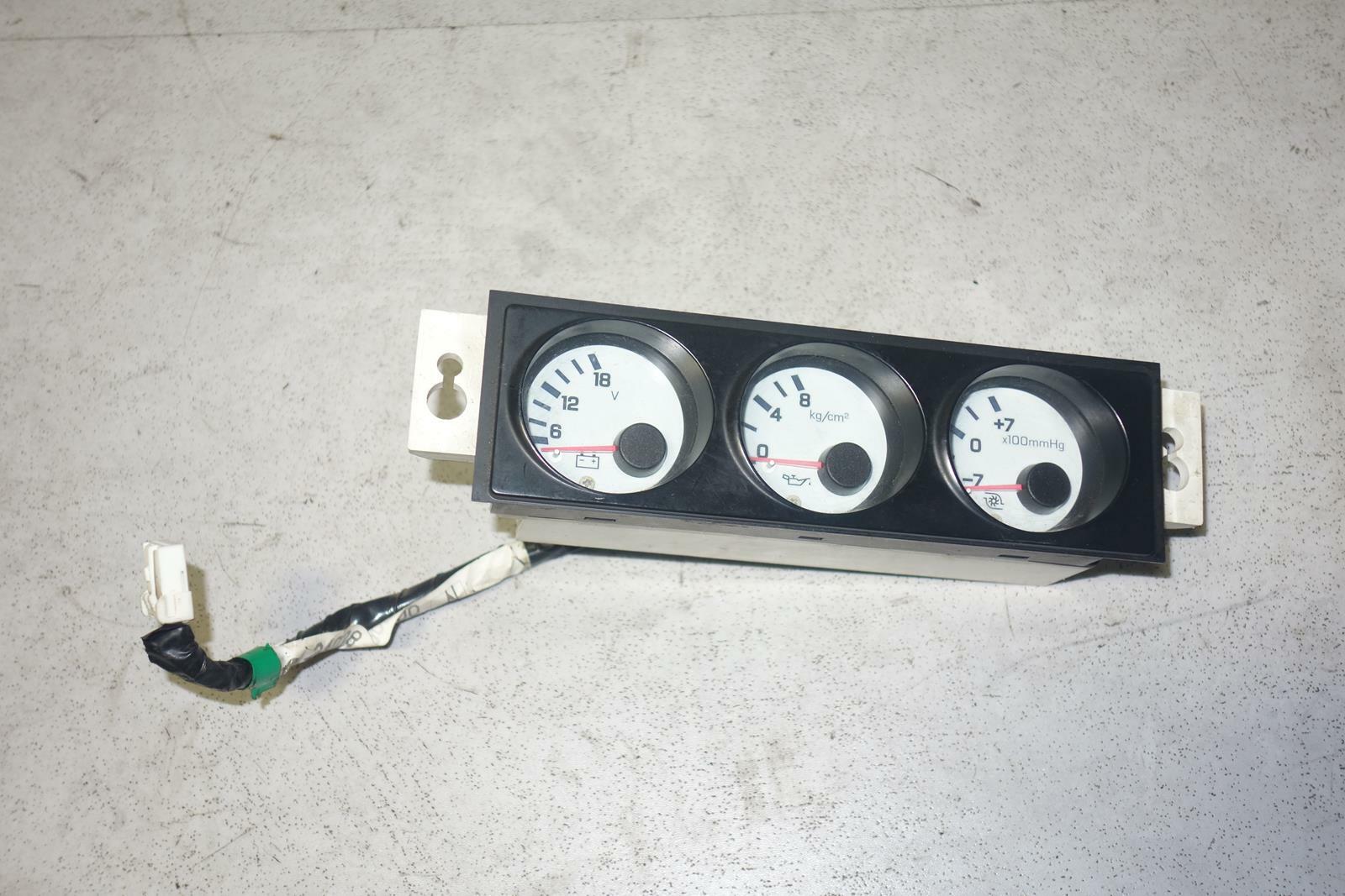 JDM NISSAN 240SX S14 SILVIA K'S KOUKI OEM TRIPLE WHITE DIN GAUGE 1995-1998