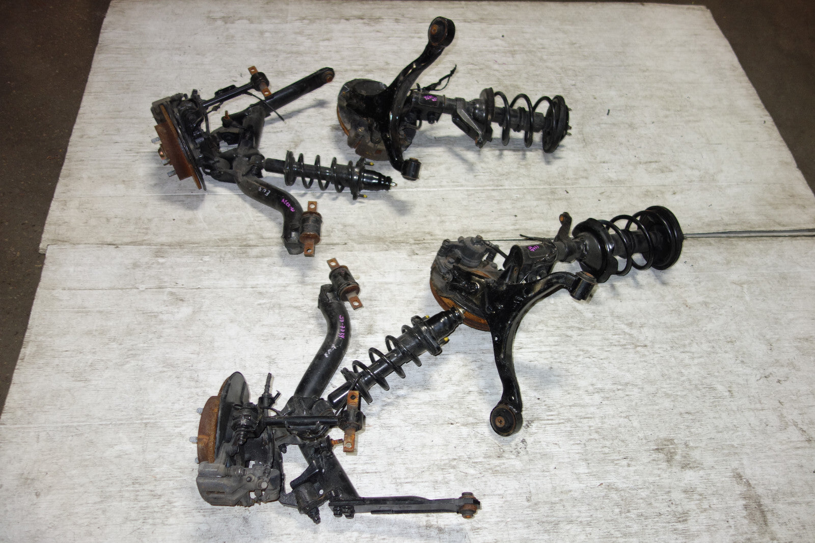 JDM Honda Civic 5 Lug Brake Calipers Spindles Hub Trailing Arm 2001-2005 EU3