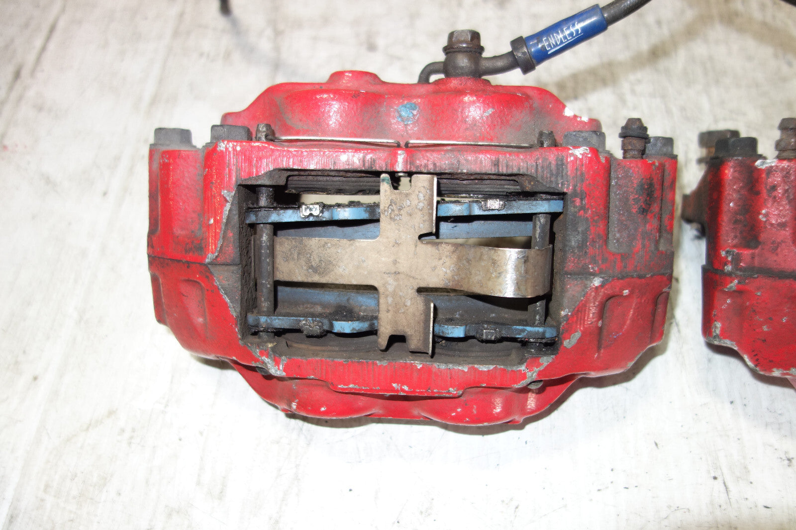 JDM Subaru Impreza WRX STi Legacy Forester Front 4 Pot Piston Brake Calipers RED
