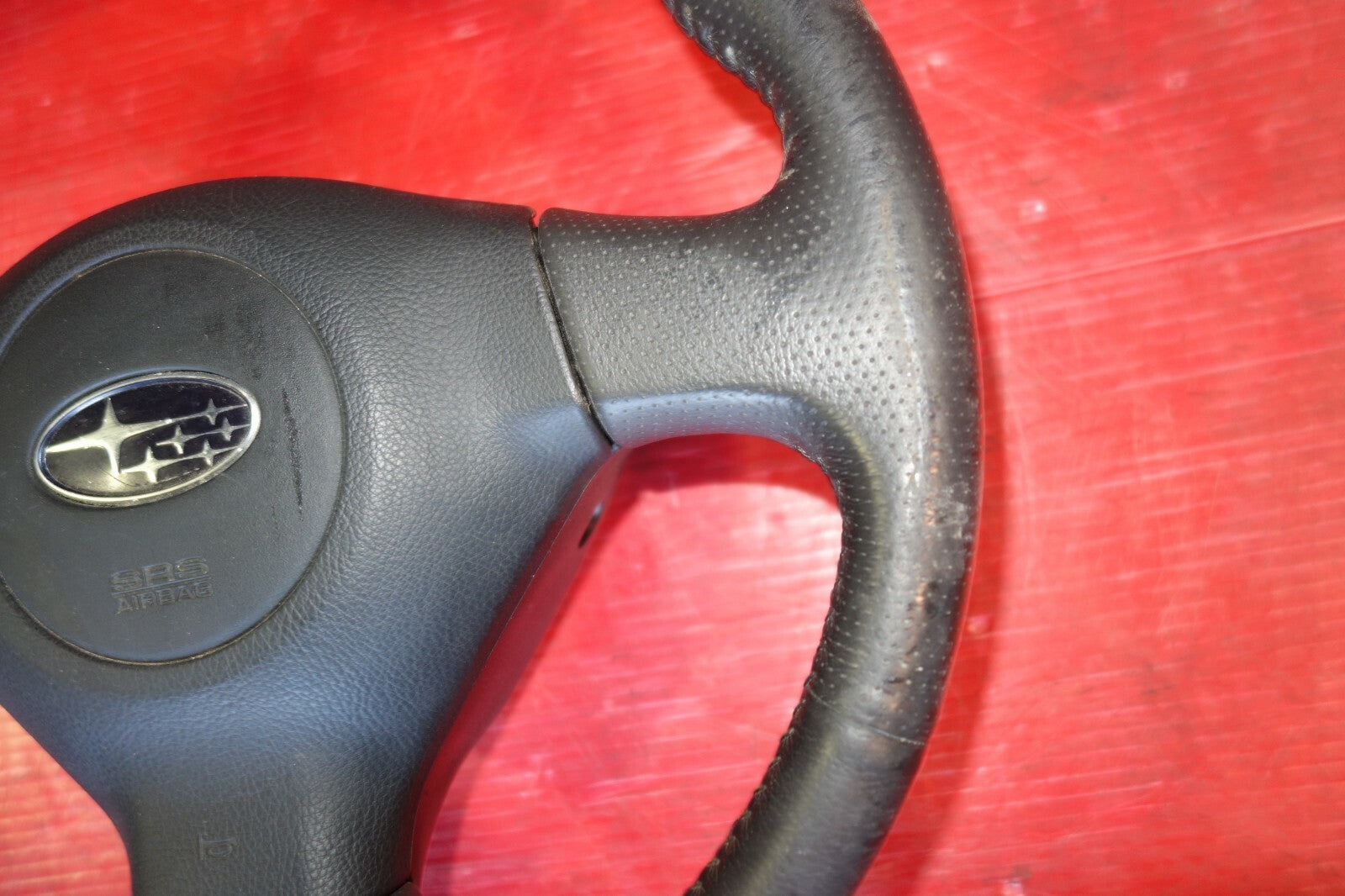 JDM Subaru Impreza Forester Legacy 3 Spoke Leather Steering Wheel & Hub #6209