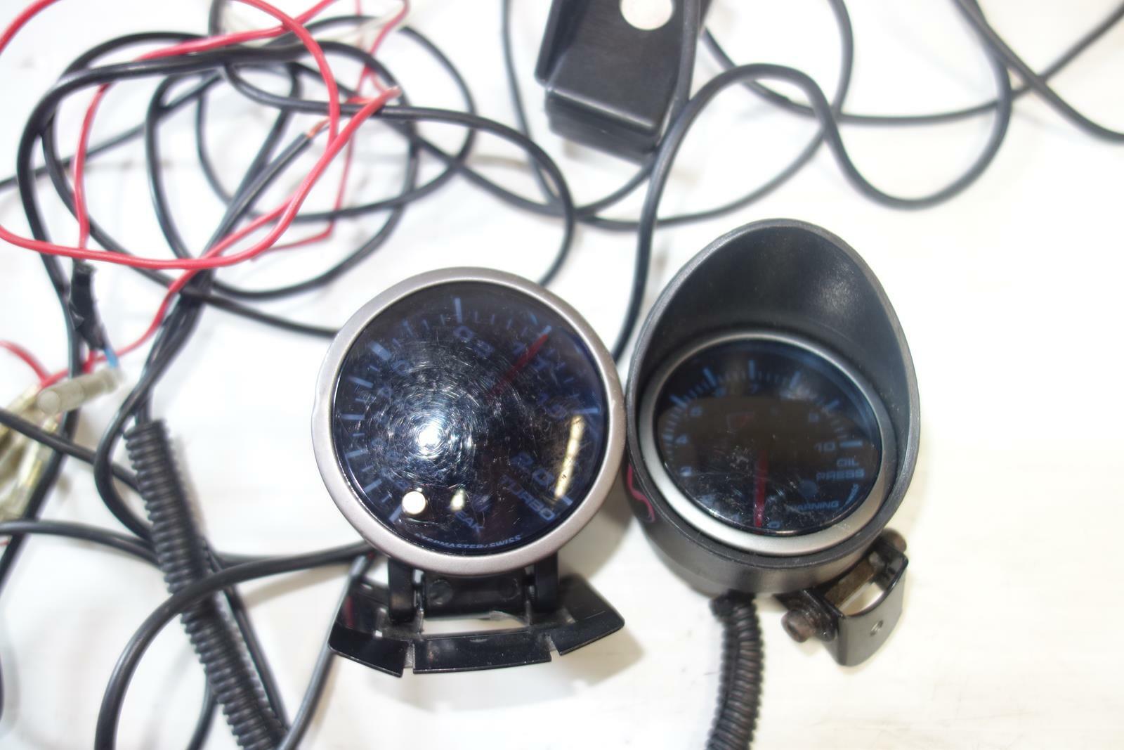 JDM Turbo Boost Gauge & Oil Press With Wiring & Sensor Universal WRX STi RX7 GTR